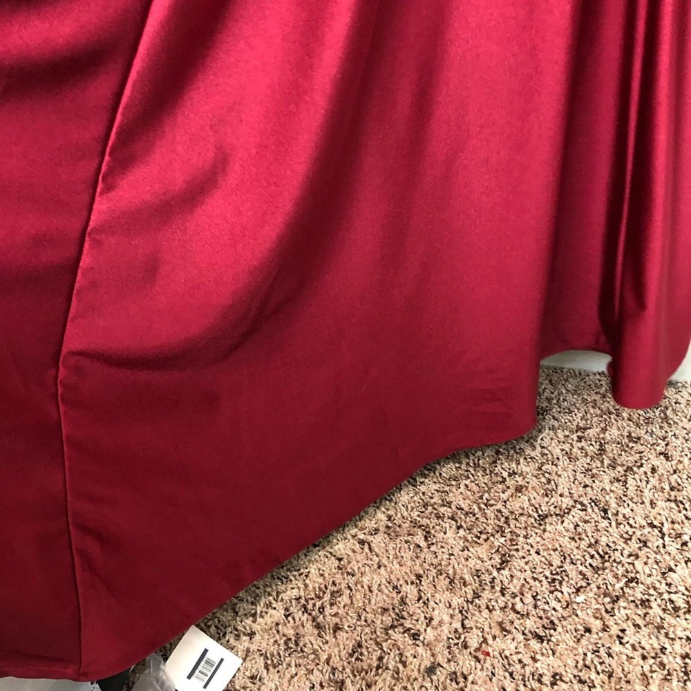 LA FEMME 26141 Burgundy High Neck Low back Gown - Picture 9 of 16